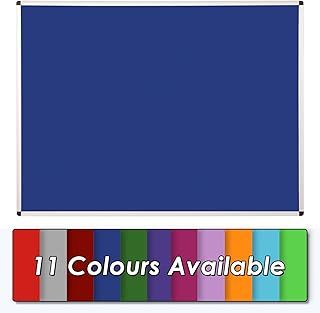 Wonderwall Premium Blue Anti Fade Noticeboard - Aluminium Frame - 120 x 90cm with Wall Fixings Included - Ideal for Office, School, Industry & Hubs/Venues