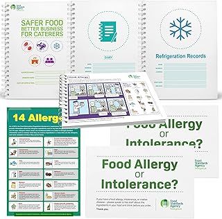 Safer Food Better Business for Caterers 2025-4 Manuals - 1 x SFBB 1 x Diary 1 x Temperature Records & 1 x Think Allergy Pack which Includes 10 x Dishes & Their Allergen Charts & 3 x Allergen Signs