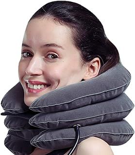 Cervical Neck Stretcher Traction Device, Neck Support Brace, Inflatable & Adjustable Neck Support Pillow is Ideal for Spine Alignment & Chronic Neck Pain Relief