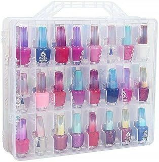 Universal Nail Polish Cosmetic Organisers Holder, 48 Bottles Clear Double Side Nail Polish Holder Storage Case Portable Adjustable Space Divider