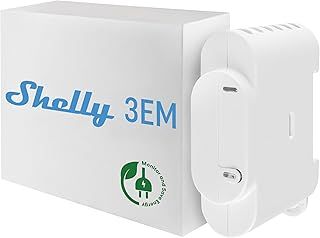 Shelly 3EM | 3-Channel WiFi Smart Energy Meter with Contactor Control - 120A (per channel) | Compatible with Alexa & Google Home | Remote control iOS Android App | Solar/Net Metering | No Hub Required