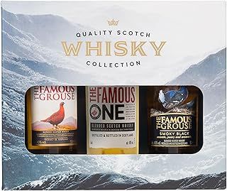 The Famous Grouse Whisky Selection by Blue Tree Gifts including 3 x 5cl Scotch Whisky, 40% ABV, in Premium Packaging, Ideal for gifting Whisky Drinkers on Christmas , Birthdays, Father's Day