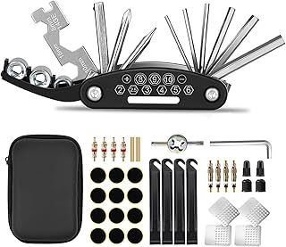 Kitbest Bike Repair Kit, 38 PCS Bike Puncture Tire Repair Tool Kit Contains 16-in-1 Bicycle Multi Tool, Portable Bicycle Tire Patch Kit for Mountain, Road and Commuter Bikes