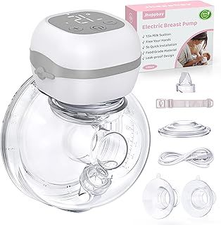 Wearable Breast Pump - Jheppbay Electric Pump Hands Free Portable, 12 Levels 3 Modes, Painless Low Noise, BPA Free
