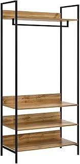 Timber Art Design UK Zahra Bedroom Double Open Wardrobe Freestanding 4 Shelves Furniture Storage Cupboard Clothes Rack Storage Organizer Open Cupboard Bookshelf Cabinet for Living Room, Bedroom