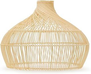 Easy Fit Rattan Lampshade Natural Twisted Wicker Effect Ceiling Pendant Light Shade for Living Room Hallway Bedroom