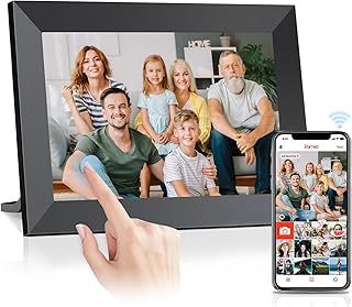 Digital Photo Frame 10.1 Inch WiFi Built in 32GB Memory, Frameo Digital Picture Frame 1280 * 800 HD IPS Touchscreen Electronic Photo Frame Auto Rotate Easy Setup Share Photos Videos