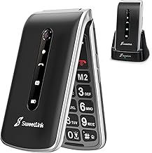 F1 Plus Flip Mobile Phones for Elderly,Big Button Mobile Phone,2.4" Screen,Loud Volume,SOS Emergency Button, Speed Dial,1000mAh Battery Capacity,Charging Dock,2G Dual SIM(Black)
