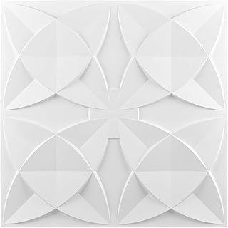 Art3d Decorative Ceiling Tile 2x2 Glue up, Suspended Ceiling Tile Pack of 12pcs White Floral