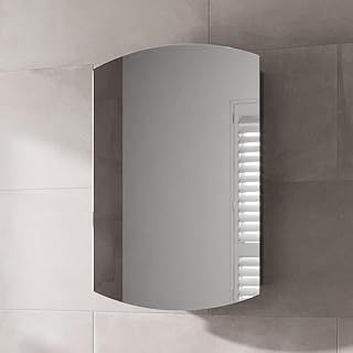 Artis® 400 x 600mm Bathroom Mirror Cabinet Storage Wall Mounted Cupboard Ready Assembled Unit Single Mirrored Door, Stainless Steel