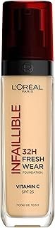 L'Oréal Paris Liquid Foundation, Full Coverage, Lasting Wear, With Vitamin C and SPF 25, Infallible 32H Fresh Wear, 130 cool rose (Package may vary)