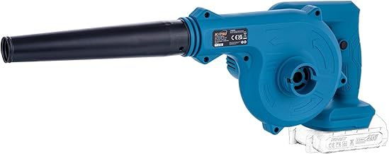KATSU FIT-BAT 21V Cordless Blower Portable Dust Leaf Blower for Home Garden Lawn Care Blowing Vacuuming Leaves, Car Corner Dust Clearing, No Battery and Charger (Budget)