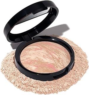 LAURA GELLER Baked Balance-n-Brighten Colour Correcting Powder Foundation (Porcelain) Buildable Light to Medium Coverage Baked Foundation, Demi-Matte Finish