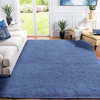 Living Room Rug, Ultra Soft Bedroom Floor Carpet, Luxury Fluffy Shag Lounge Rug Modern Large Carpet Ideal for Bedroom, Nursery, Kids Baby Room, 140x200cm, Cobalt Blue