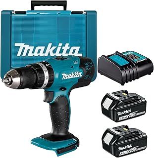 Makita 18 V Cordless Combi Drill, 2 x Batteries, Charger and Accessory Kit, 70 pc.