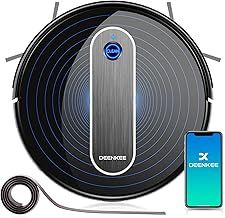 Robot Vacuum Cleaner with Mop, 4000Pa Strong Suction Robot Vacuum 7.8cm Ultra-Slim & Schedule & Wifi/APP/Alexa Control, Self-Charging Clean Robot Vacuum and Mop for Floor Carpet (Deep Black)
