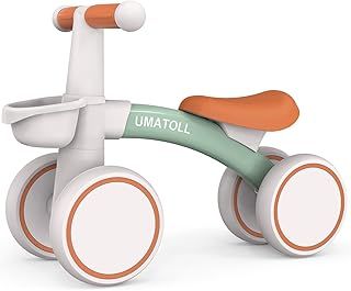 Umatoll Baby Balance Bike for 1 Year Old Boys Girls, 12-24 Months Toddler Balance Bike with Removable Basket, Adjustable Seat, 4 Wheels Infant Bike, First Birthday Gift
