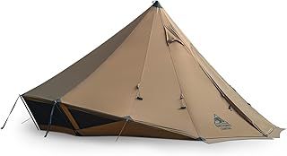 OneTigris GASTROPOD 2-6 Person Hot Tent With Stove Jack, Enhanced 3D Ventilation System, 3000mm waterproof rating, Includes Tent Poles, Stove Jack for Burning Stoves