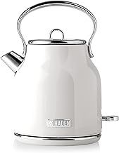 Haden Heritage White Kettle – 1.7L Stylish Retro Stainless Steel Kettle with Rapid Boil Technology, Cordless Design, Perfect for Tea, Coffee, and Everyday Kitchen Use