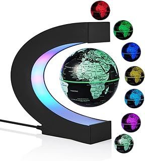 Magnetic Levitation Globe, Multi-Color Changing LED Levitating Globe Magnetic Floating Rotating World Map Globes Decorative Lamp Cool Gifts Night Light for Office Home Desk Decor