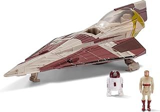 Star Wars MICRO GALAXY SQUADRON STARFIGHTER CLASS OBI-WAN KENOBI’S JEDI STARFIGHTER- 5-Inch Vehicle with 1-Inch Obi-Wan Kenobi & R4-P17 Micro Figures