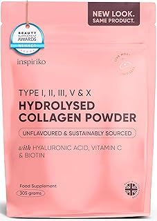 Multi Collagen Powder for Women - 10,000mg Type I, II, III, V & X Hydrolyzed Collagen Supplements for Women with Hyaluronic Acid, Vitamin C & Biotin for Skin, Hair, Nails & Joints, 30 Servings