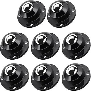 Self Adhesive Caster Wheels, 360° Swivel Wheels for Furniture, 1" Steel Universal Wheel, 28 LBS Load Capacity Per Wheel, Low Profile Castor for Office Kitchen Appliance Storage Bins (8 PCS, Black)