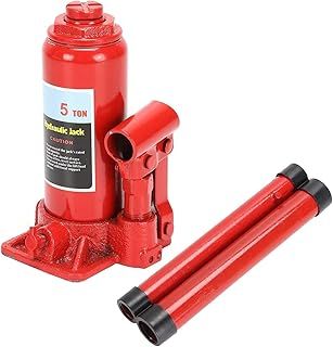 Bottle Hydraulic Jack 5Ton Portable Compact Car Lifter Heavy Hydraulic Lifting Equipment Car Jack Used for Repair and Replacement Compact Low Chassis Car Saloon On Road or in Garage