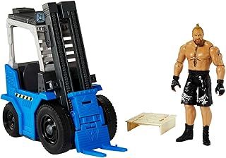 WWE MATTEL Wrekkin Slam N Stack Forklift Vehicle with Lifting Action and Breakable Parts, Includes 6-inch Brock Lesnar Basic Action Figure, Gift for Ages 6 Years Old & Up, HLM00
