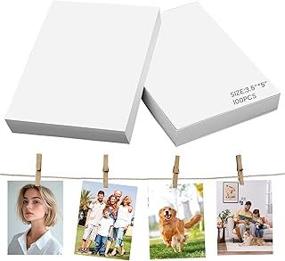 100 Sheets High Glossy Photo Paper 3.5x5 inch 8x12 cm, 200gsm with Premium High Glossy Advanced Resin Coated,White Photographic Paper Waterproof for Canon Hp Epson Inkjet Printer