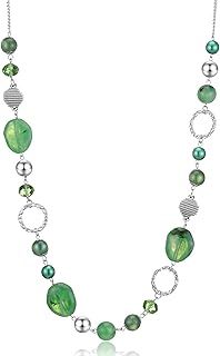 BULINLIN Long Beaded Silver Necklace for Her Crystal Bead Sweater Chain Fashion Jewelry Necklace Birthday Gifts for Women Mum
