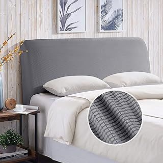 TAOCOCO Bed Headboard Cover, Headboard Covers for Double Bed/Small Double，Dustproof All-inclusive Elastic Headboard Protection cover, Spandex Jacquard Headboard Cover(Pale Grey，120-140cm)