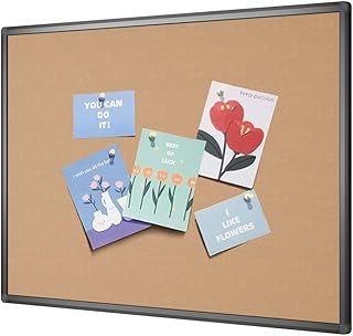Cork Notice Board, 120 X 90 cm, Cork Bulletin Board with Black Aluminium Frame