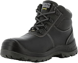 SAFETY JOGGER Safety Boot - BESTBOY - Steel Toe Cap S3/S1P Work Shoe for Men or Women, Anti Slip Puncture Resistant Steel Sole, Shock Absorbing, Water and Oil Repellant Safety Shoe, UK 5 EU 38, Black Leather