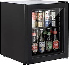 WBC48B 48L Table Top Beverage Cooler with Triple Glazed Glass Door, Adjustable Thermostat, 2 Years Warranty – Black