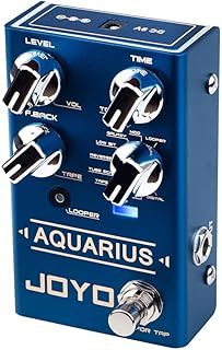 JOYO Digital Delay Effect Pedal with Looper (5 Minutes ) R Series 8 Digital Delay Effects for Electric Guitar (Aquarius R-07)