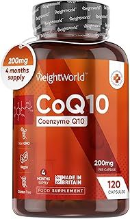 CoQ10 Supplement 200mg | 120 Vegan Co Enzyme Capsules | 4 Months Supply | Potent Strength Ubiquinone | High Absorption CoQ10 Supplements