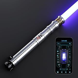G4E Lightsaber with Bluetooth App, Smooth Swing, 16 Sound fonts, Infinite RGB Colour Change, Motion Control. Upgraded RGB v3.0. Light Saber For Adults and Cosplay. (Polished RGB)