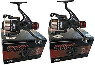 2 x CKR30 Black Fishing Reels Loaded with 6LB Line For Coarse Match Lake River