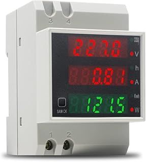 Digital Energy Meter Single Phase Ammeter Voltmeter Din Rail AC80-300V 100A Electric Watt Meter Voltage Current Power KWH Meter