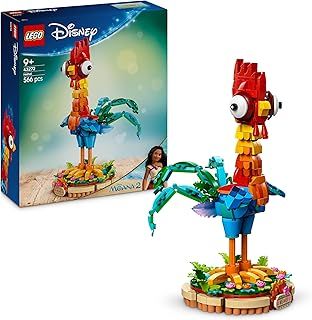 LEGO | Disney Moana 2 Heihei Building Toy - Play and Display Animal Figure with a Rotating Head plus Posable Wings, Tail Feathers and a Stand - Birthday Gift for 9+ Year Old Girls & Fans - 43272