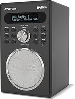 Foxton FX2 Black DAB/DAB+ Digital FM Radio with Bluetooth, Alarm, 80 Presets, Headphone Jack, Wood Effect, Mains Powered