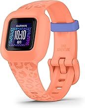 Garmin vivofit Jr.3, Fitness Tracker for Kids, Includes Interactive App Experience, Swim-Friendly, Up To 1-year Battery Life, Adjustable watch band, Peach Leopard