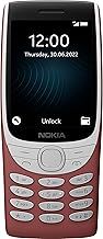 Nokia 8210 all carriers, 0.05gb, Feature Phone with 4G connectivity, large display, built-in MP3 player, wireless FM radio and classic Snake game (Dual SIM) – Red