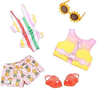 Glitter Girls Deluxe Doll Clothes 36 cm Dolls Beach and Pool Outfit - Swimsuit, Sunglasses, Life Jacket - Accessories for Dolls, Toys from 3 Years and up