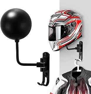 Helmet Stand, Motorcycle Helmet Display Stand with Hook, Wall Mounted Rotatable Hat Stand, Hard hat, Handbag Storage Display Stand