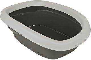 TRIXIE Carlo litter tray - removable rim - easy to clean - plastic - grey/white - 31 x 14 x 43 cm