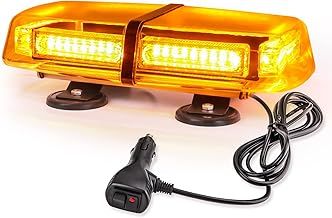 Flashing Lights 54LEDs Car Emergency Light with Magnetic Base 7 Modes Strobe Warning Beacon Double Control Universal for 12V/24V all Car, Truck, SUV, engineering vehicles (Amber)