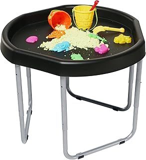 KUB Hexacle® Premium Tuff Tray & Adjustable Stand | Ultimate Kids Sensory Play Station | Ideal for Sand and Water Play (Black)