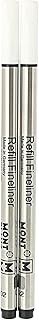 Montblanc Fineliner Refills (M) Mystery Black 110149 – Refill Cartridge with a Medium Tip for Montblanc Fineliner and Rollerball Pens – 2 x Black Refills